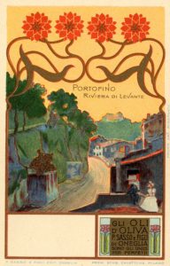 Cartoline pubblicitarie Olio Sasso Località Liguri