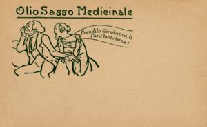 Cartoline pubblicitarie Olio Sasso Medicinale