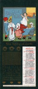 Febbraio_1902 Calendari pubblicitari Olio Sasso