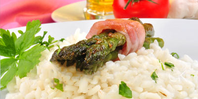 Risotto asparagi e speck