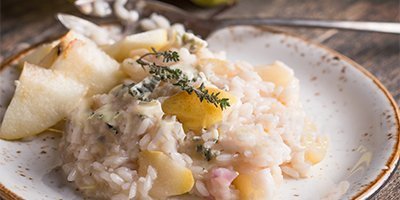 Risotto delicato con pere e parmigiano